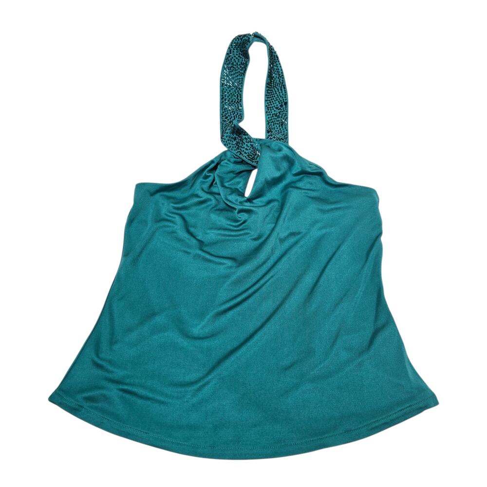 Karen Millen silk halter top size 1 green